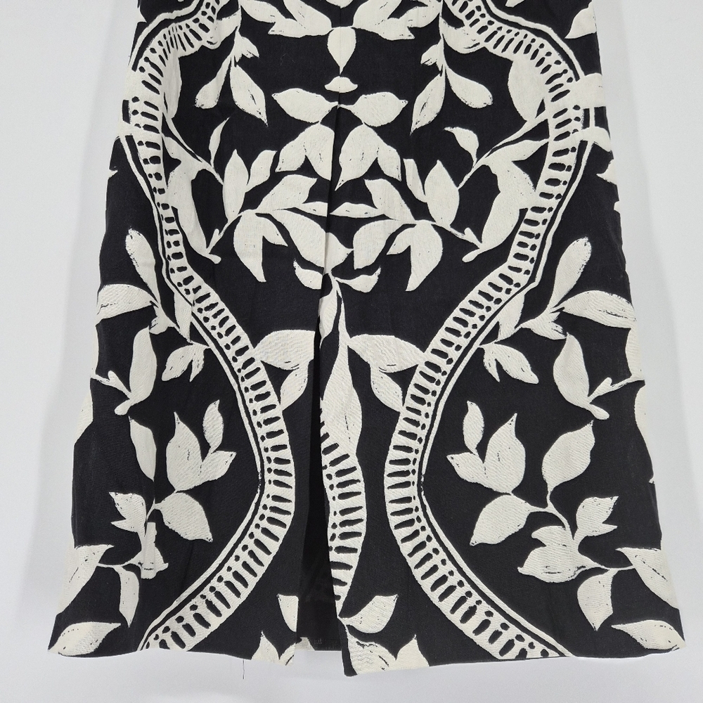 Parker Kiley Straight Midi Cotton Linen Blend Boho Skirt Sz8 - Picture 9 of 13